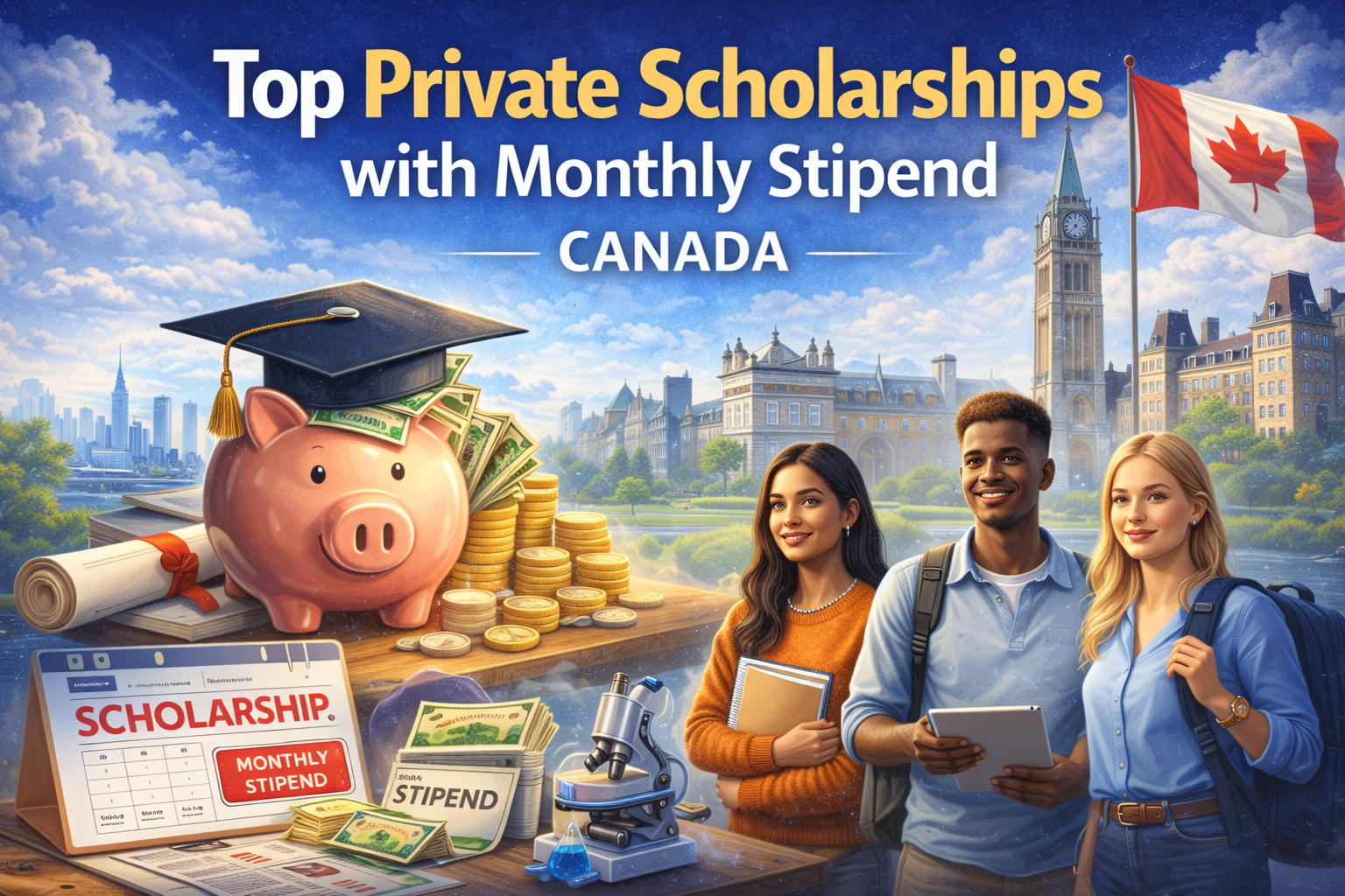 Top Private Scholarships with Monthly Stipend in Canada